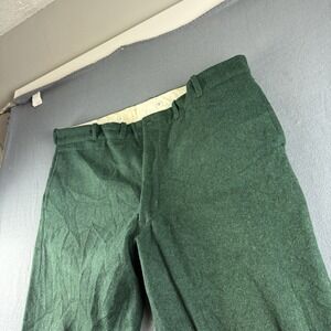 Vintage Johnson Woolen Mills Wool Hunting Pants Men's 48x28 Green Lumberjack USA